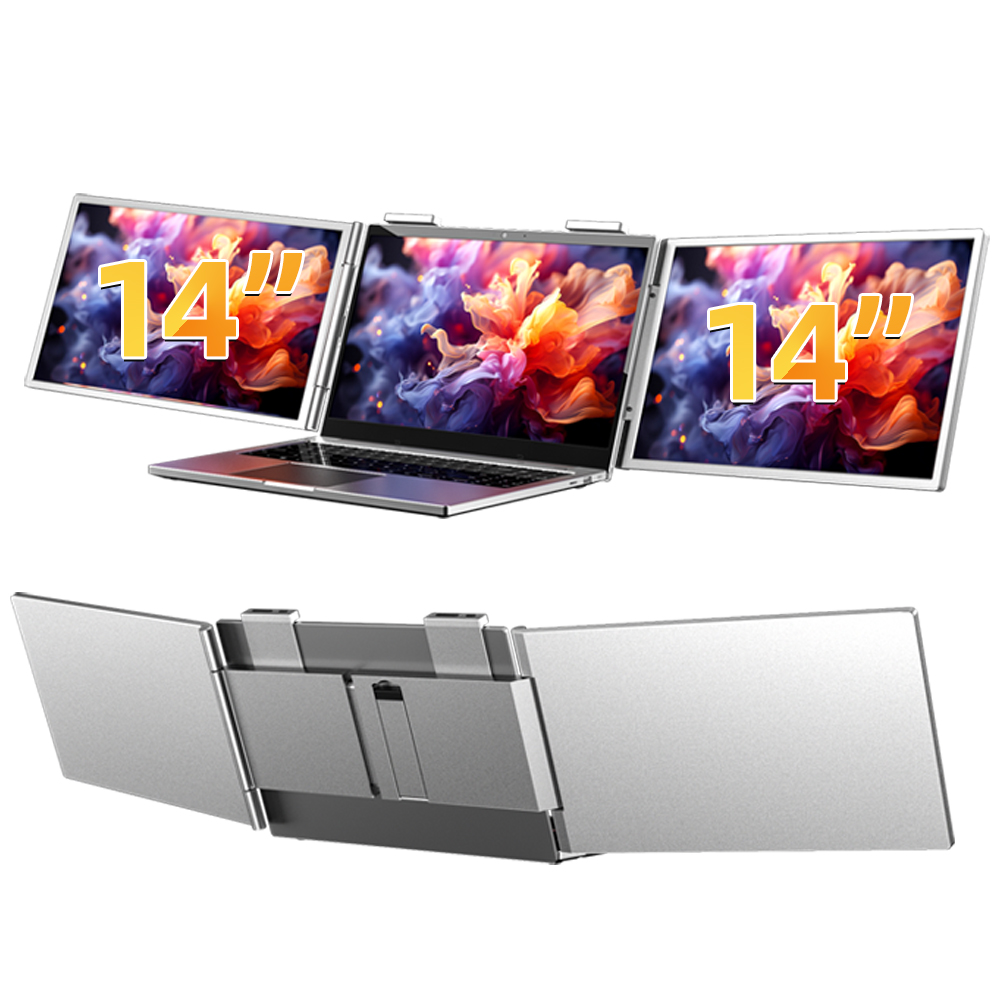Triple Screen Laptop Monitor Foldable - 14'' OEM S3 Üçlü Ekran Oyun