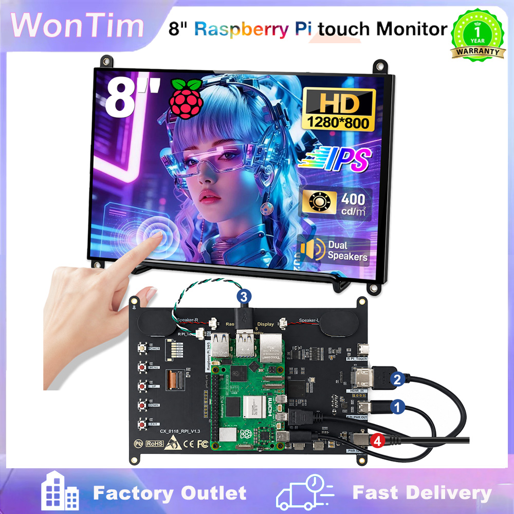 Raspberry Pi 5 8.0 inç IPS Dok - Portable Touchscreen Monitor For Laptop incelemesi ve fiyatı