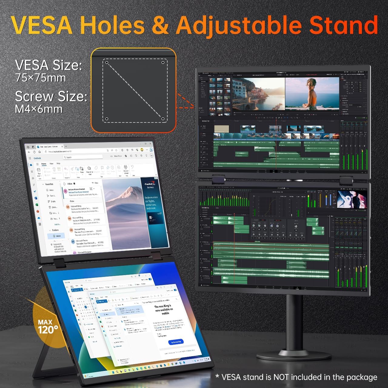 15.6 inç Çift Taşınabilir Moni - Dual Screen Portable Monitor Extender incelemesi ve fiyatı