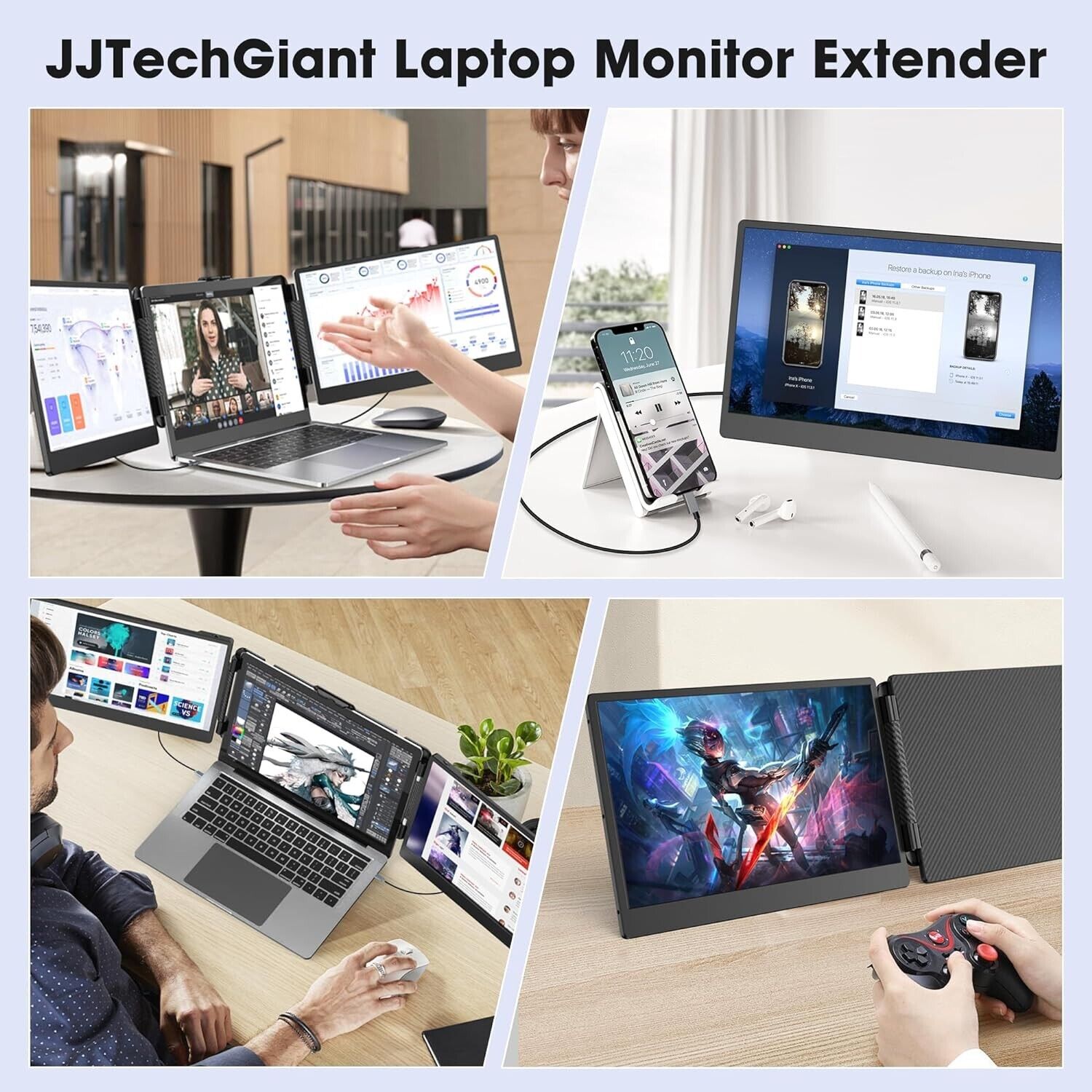 S2 14 İnç FHD 1080P IPS Dizüst - Triple Screen Laptop Monitor Foldable incelemesi ve fiyatı