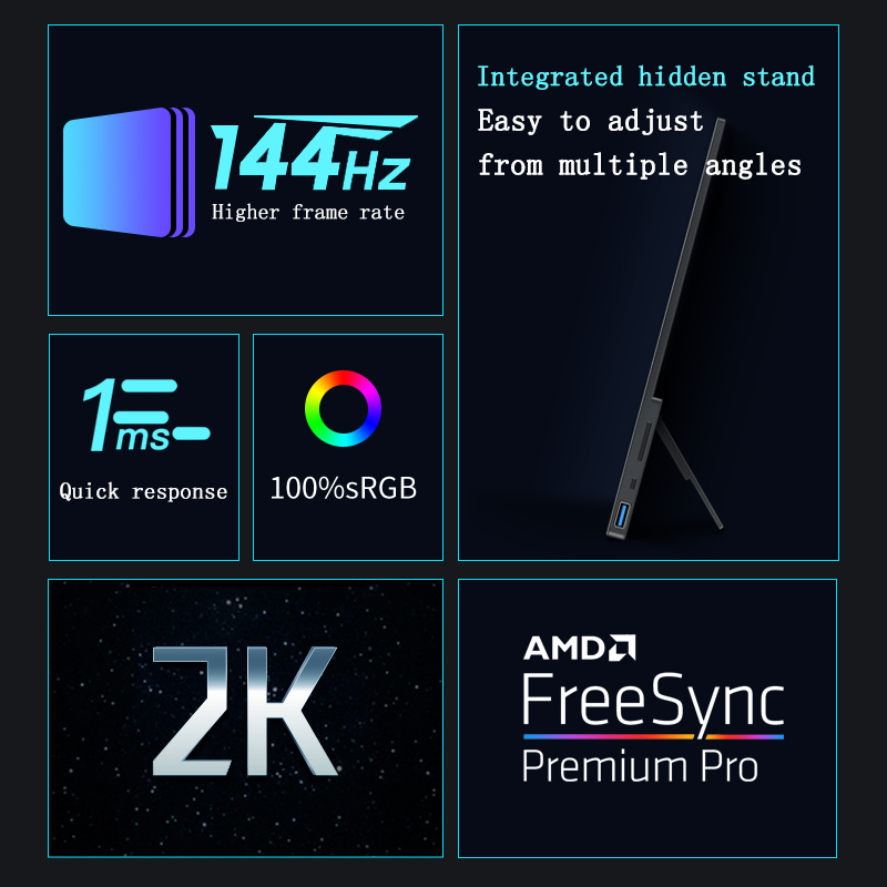 17,3 İnç 2K 144Hz Taşınabilir  - Portable Gaming Monitor 144Hz 17.3 Inch incelemesi ve fiyatı