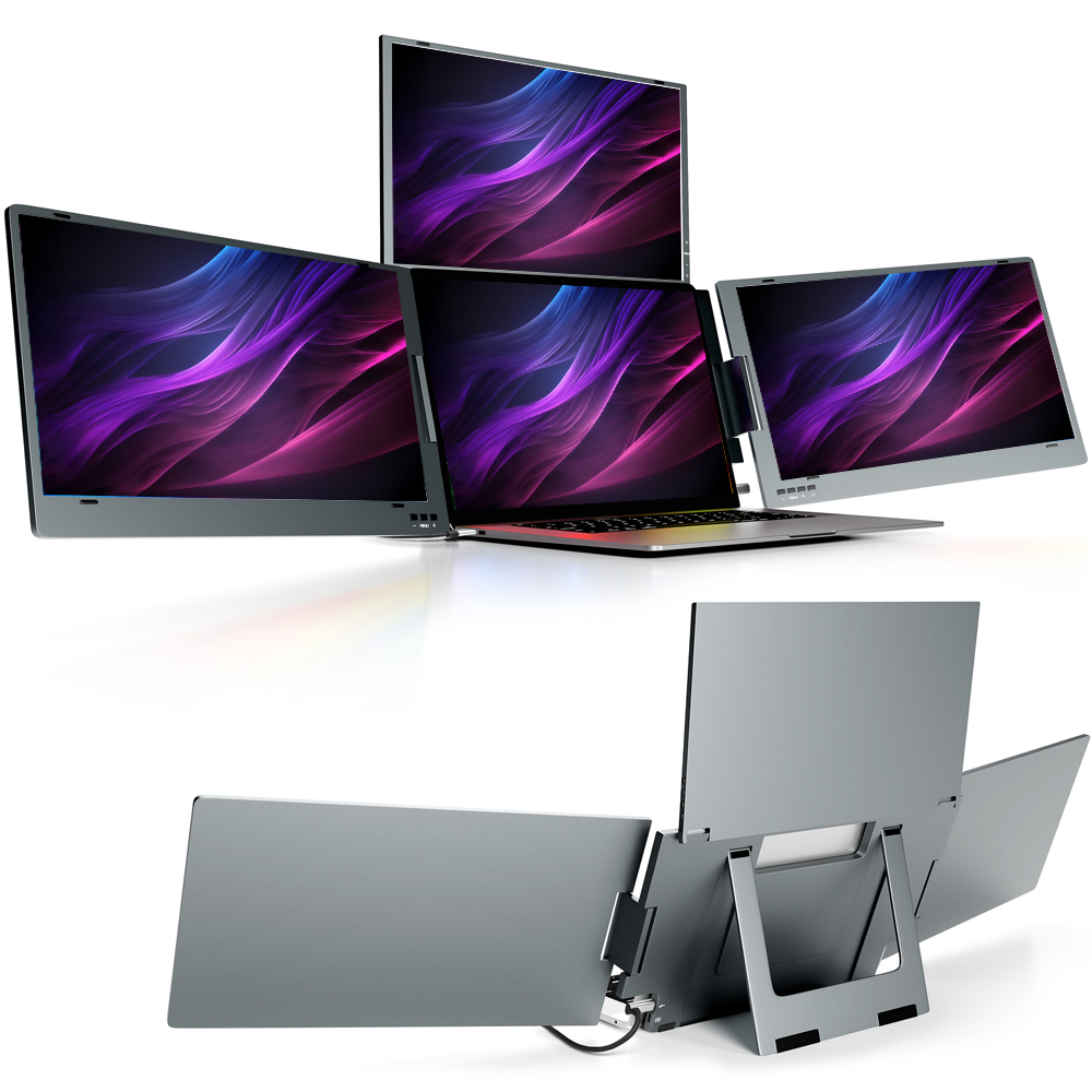 Taşınabilir Üçlü Ekran Genişle - Triple Screen Laptop Monitor Foldable incelemesi ve fiyatı