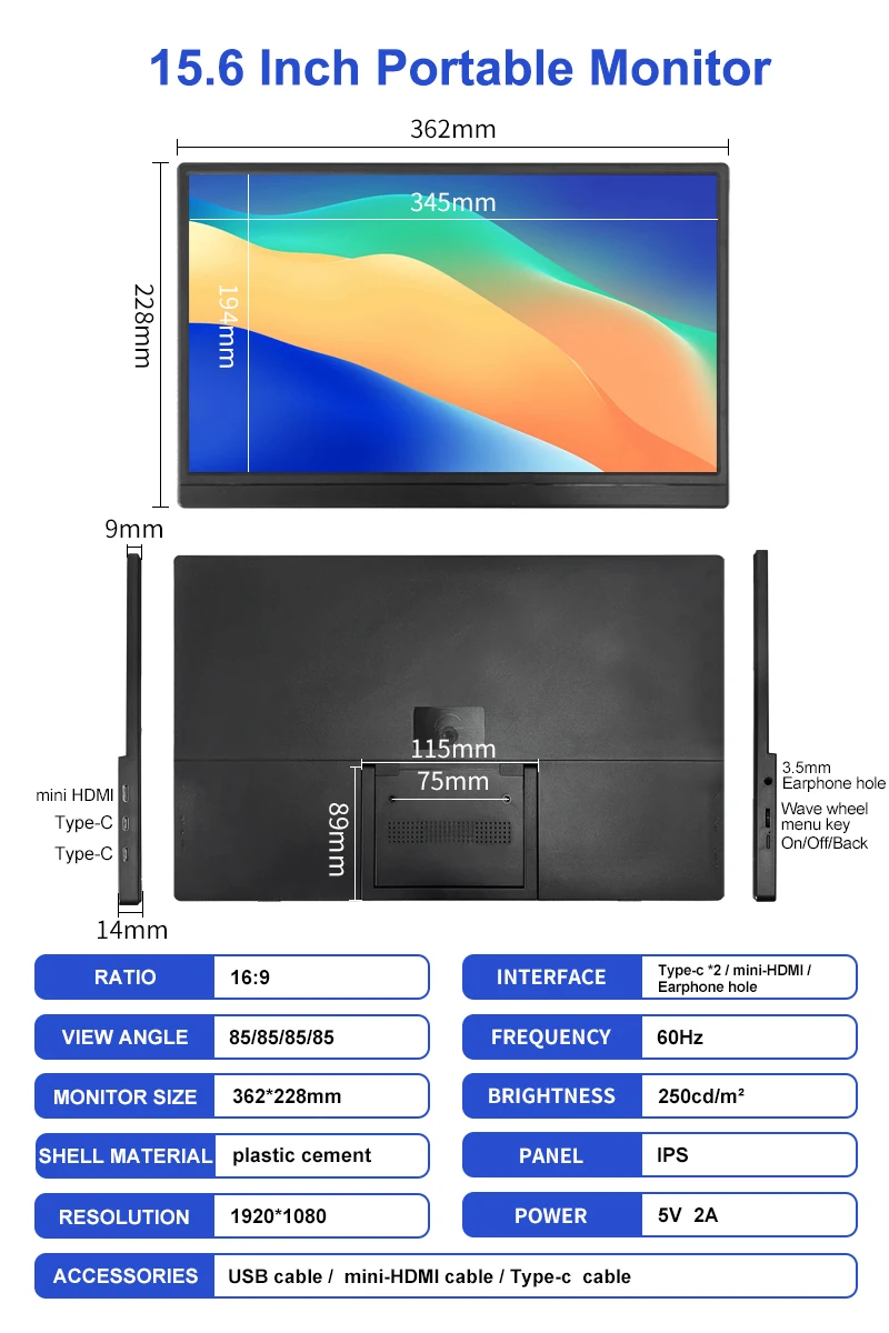 Ultralight Taşınabilir 15.6 İn - Portable Monitor 15.6 Inch 1080P Type C incelemesi ve fiyatı