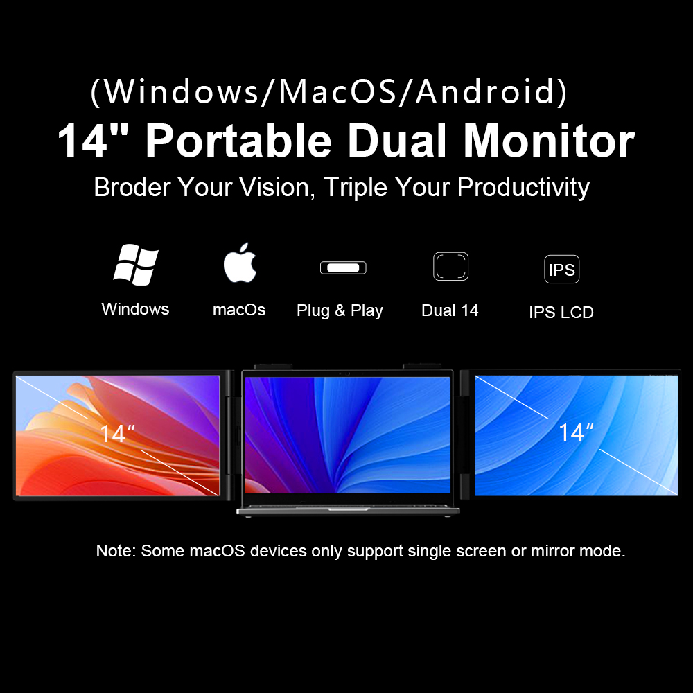 14'' OEM S3 Üçlü Ekran Oyun Ta - Triple Screen Laptop Monitor Foldable incelemesi ve fiyatı