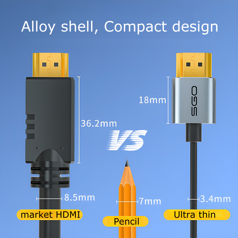 Ultra İnce 8K HDMI - HDMI Kabl - Mini Hdmi To Hdmi Cable Ultra Slim incelemesi ve fiyatı