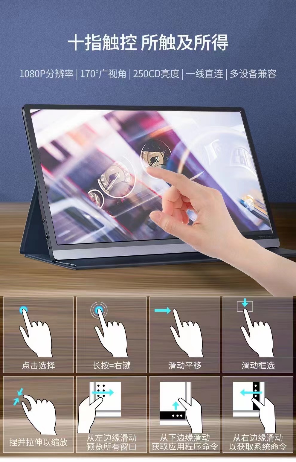 1080P FHD 13.3 14 inç çift ekr - Triple Screen Laptop Monitor Foldable incelemesi ve fiyatı