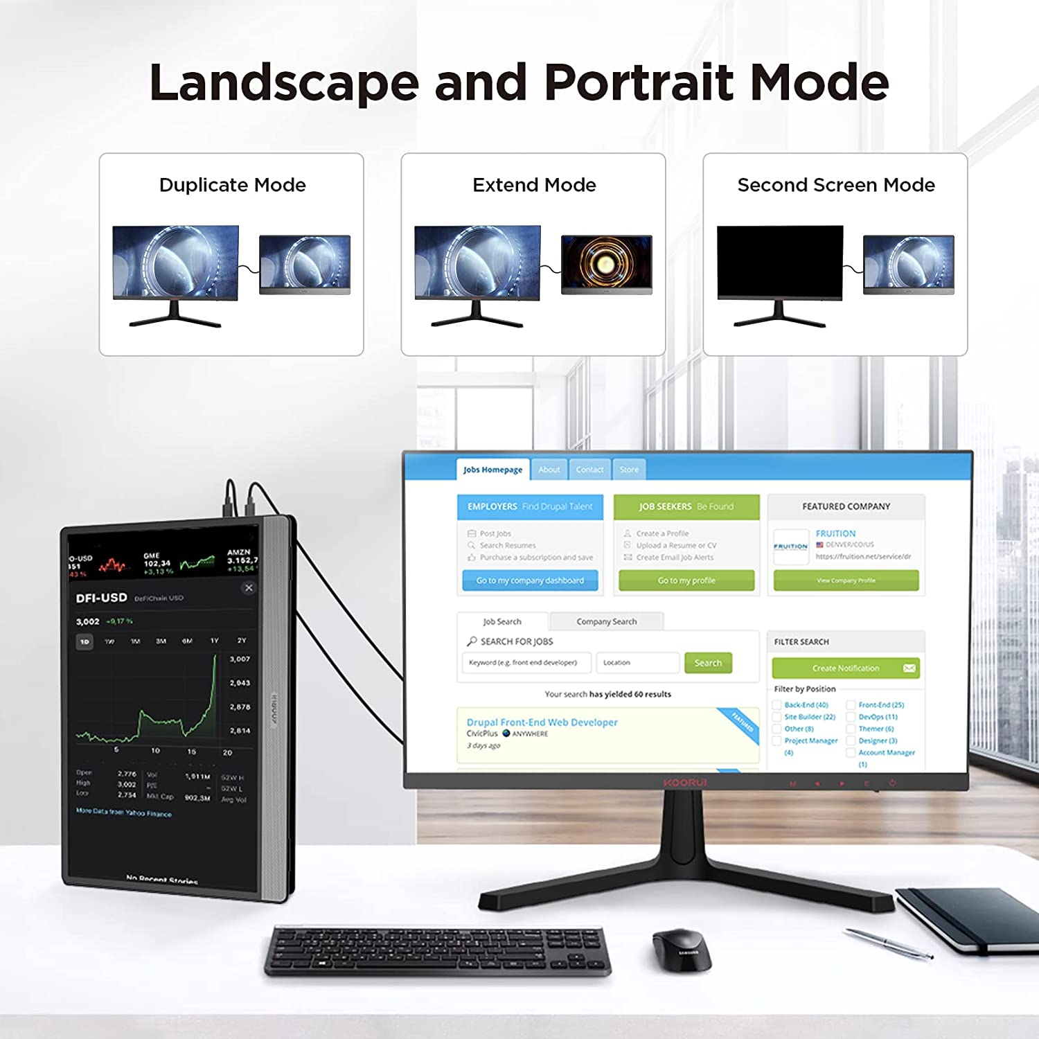YENİ KOORUI- 15.6 İnç Dokunmat - Stylus Pen Touch Screen Portable Monitor incelemesi ve fiyatı